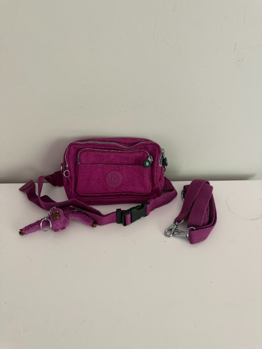 Kipling Multiple Purple Convertible Waist Bag Crossbody + 2 Straps
